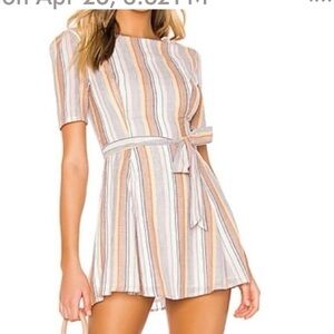 Tularosa Multi Stripe. Waist belt, side zipper and keyhole button in back